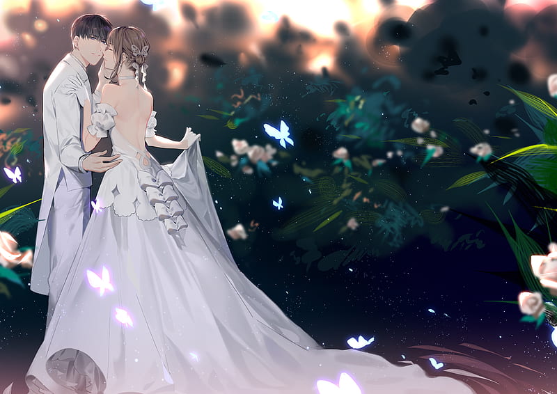 White Love, anime, romance, love, bride, orginal, wedding, couple, HD  wallpaper | Peakpx