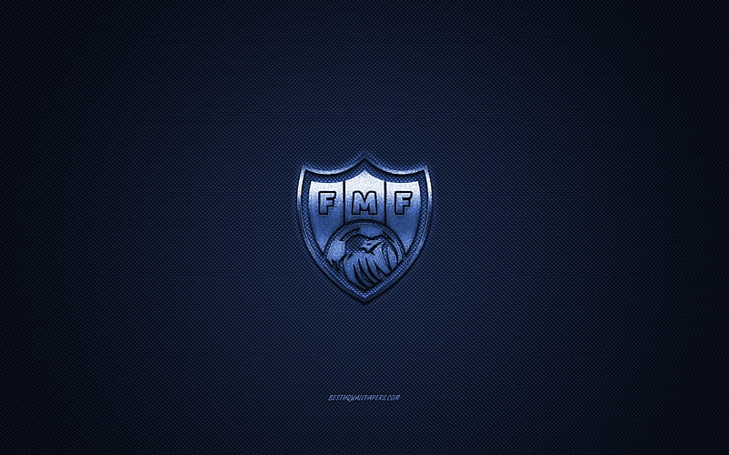 Moldova national football team, emblem, UEFA, blue logo, blue fiber ...