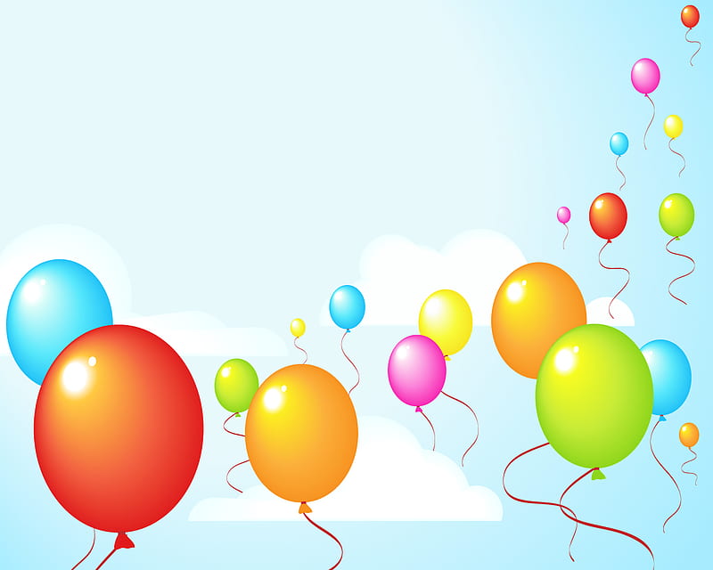party balloons, party, fly balloons, HD wallpaper