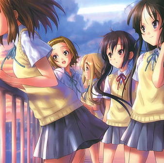 HD wallpaper: anime girls, friends, wink, smiling, happy, bunny ears, group  of people | Wallpaper Flare