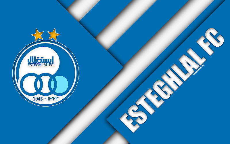 Esteghlal FC Iranian football club, logo, blue white abstraction, material design, emblem, Persian Gulf Pro League, Tehran, Iran, football, HD wallpaper