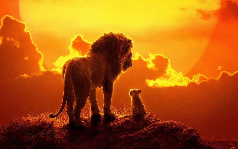 The Lion King, 2019, poster, promo new cartoons, characters, lions, HD wallpaper