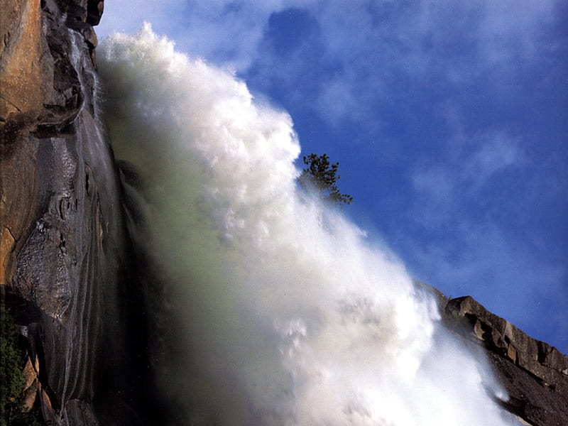 waterfall - inside view, waterfall, close view, nature, bonito, inside view, HD wallpaper