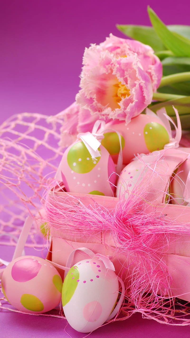 Easter Time, celebration, decor, decoration, egg, flower, pink, HD phone wallpaper