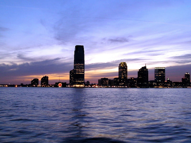 Jersey City Skyline New Jersey, city, water, sky, jersey, HD wallpaper