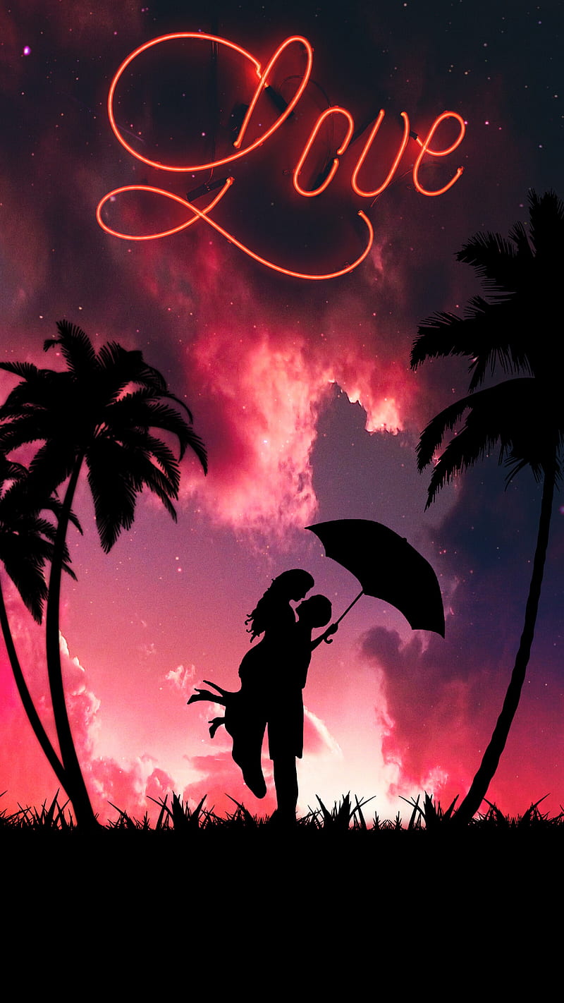 Silhouettes, hugs, starry sky, love, HD phone wallpaper | Peakpx