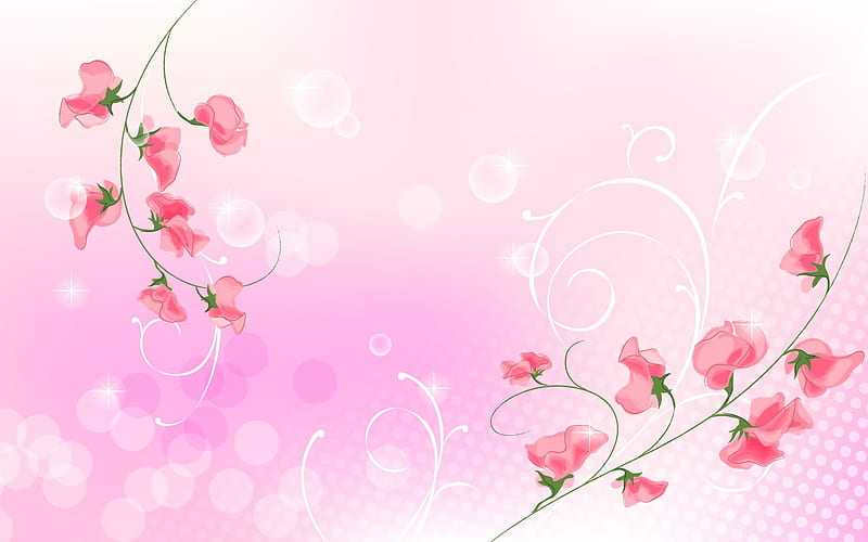 Flowers, blue, texture, black, flower, paper, pink, white, HD wallpaper