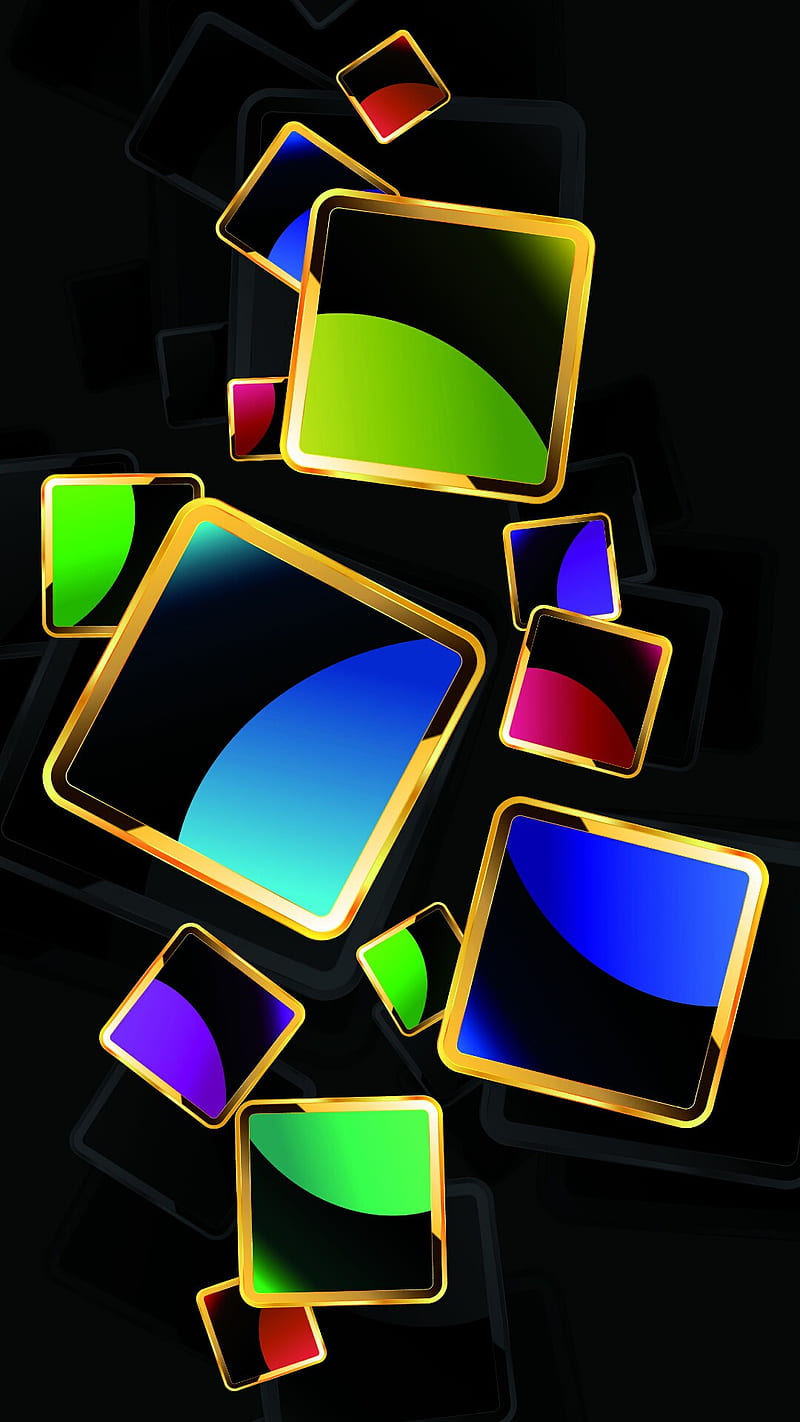 Abstrack , cubes, neon, HD phone wallpaper