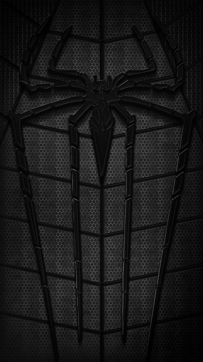 Blk SpiderMan Logo, black, logo, man, spider, HD mobile wallpaper