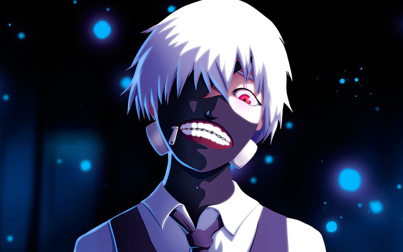 Ken Kaneki, 3D art, red eye, night, Sasaki Haise, Tokyo Ghoul, HD wallpaper