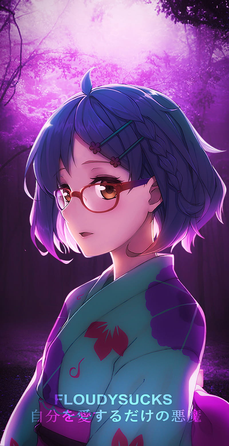 720x1280px | free download | HD wallpaper: anime girls, purple, dark hair |  Wallpaper Flare