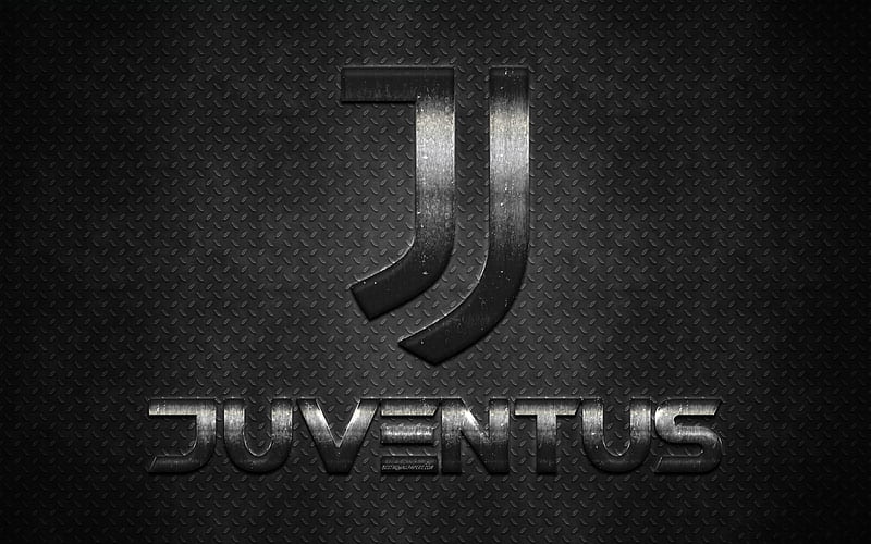 Juventus FC, creative art, new logo, metallic texture, metallic inscription, emblem, Italian football club, Turin, Italy, HD wallpaper