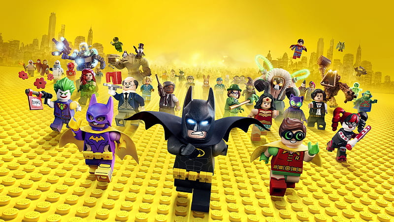 The Lego Batman, 2017, Batgirl, Batman, Joker, Robin, Mayor McCaskill, Two-Face, Harley Quinn, HD wallpaper