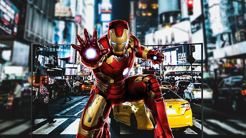 Iron Man New York, iron-man, superheroes, artwork, digital-art, behance, HD wallpaper