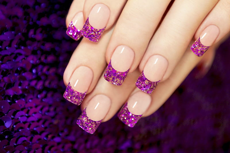 Púrpura, mano, uñas, rosa, Fondo de pantalla HD | Peakpx