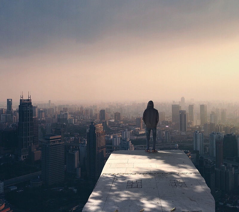 LonelyMan, city view, lonely, HD wallpaper