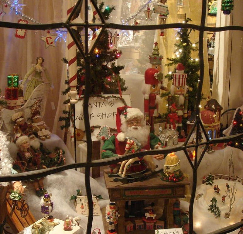 Christmas Shop Window, architecture christmas, shop window, HD wallpaper