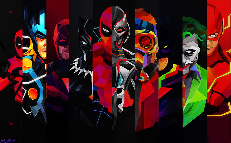 Super Heroes, super-heroes, artist, art, digital-art, HD wallpaper