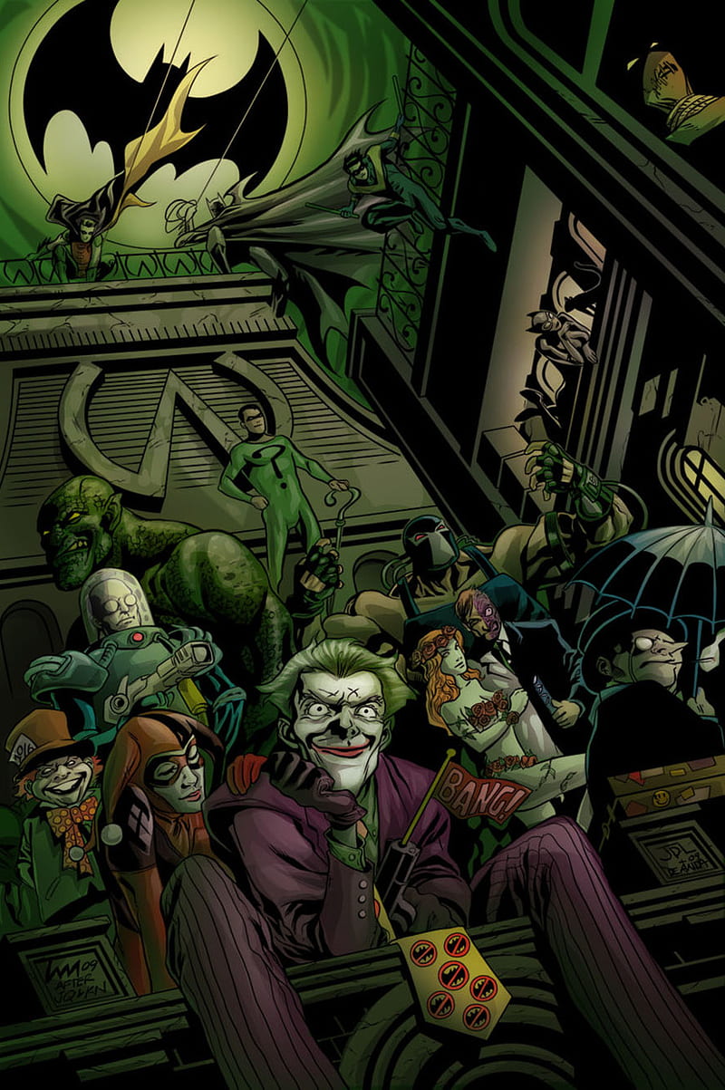 Villans, batman, dc, joker, mr ze, robin, scarecrow, HD phone wallpaper
