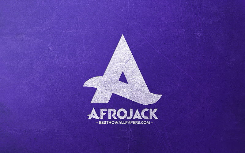 Afrojack logo, creative retro art, purple retro background, emblem, Afrojack, HD wallpaper