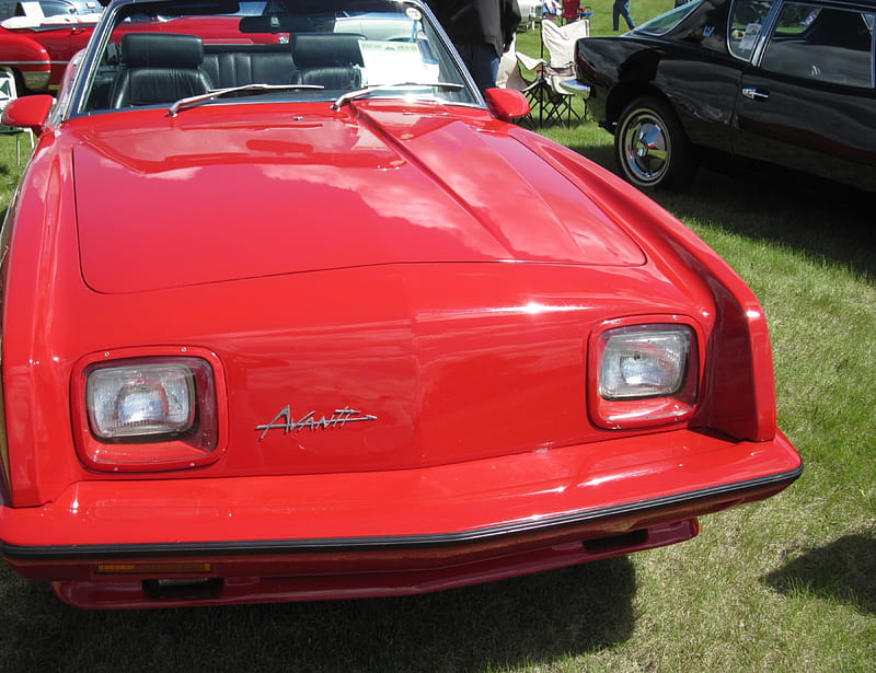 1989 Avanti II Convertible, red, graphy, carros, Headlights, HD wallpaper