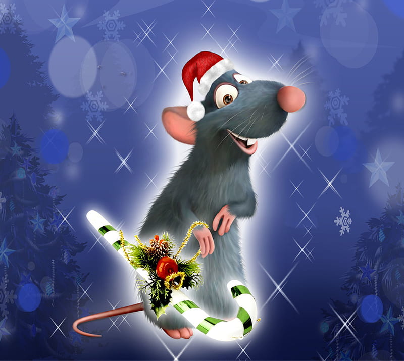 Ratatouille, cartoons, christmas, greetings, holiday, HD wallpaper