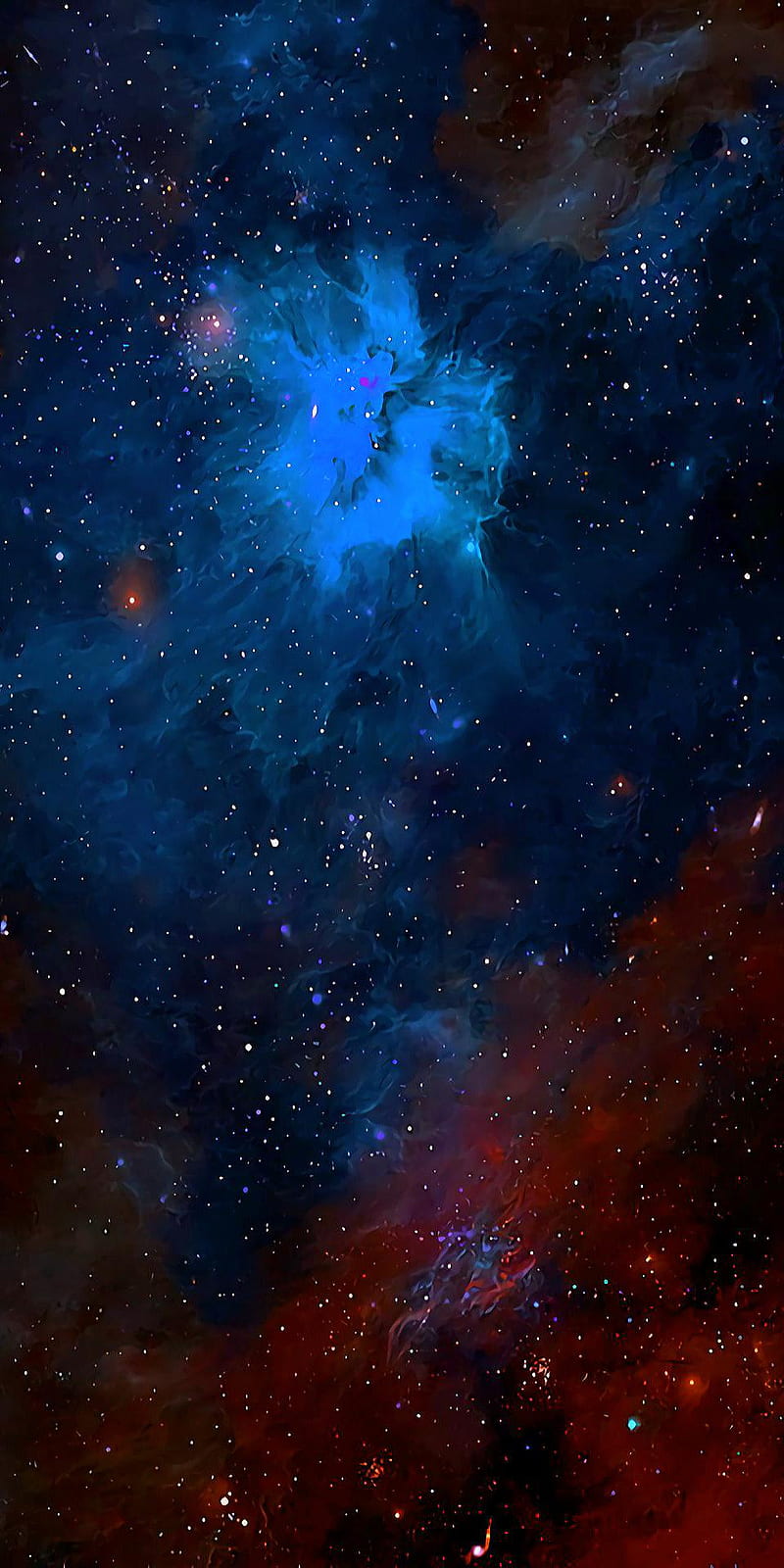 Space, blue, blur, galaxy, nebula, sky, star, stars, universe, zuber, HD phone wallpaper