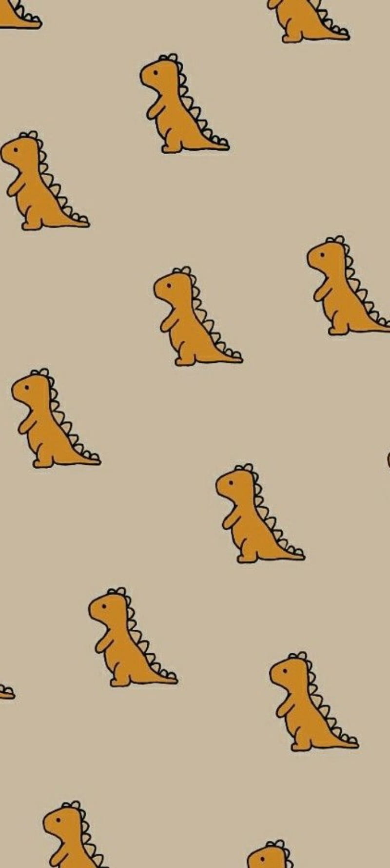 Orange dinosaur , cute, HD phone wallpaper