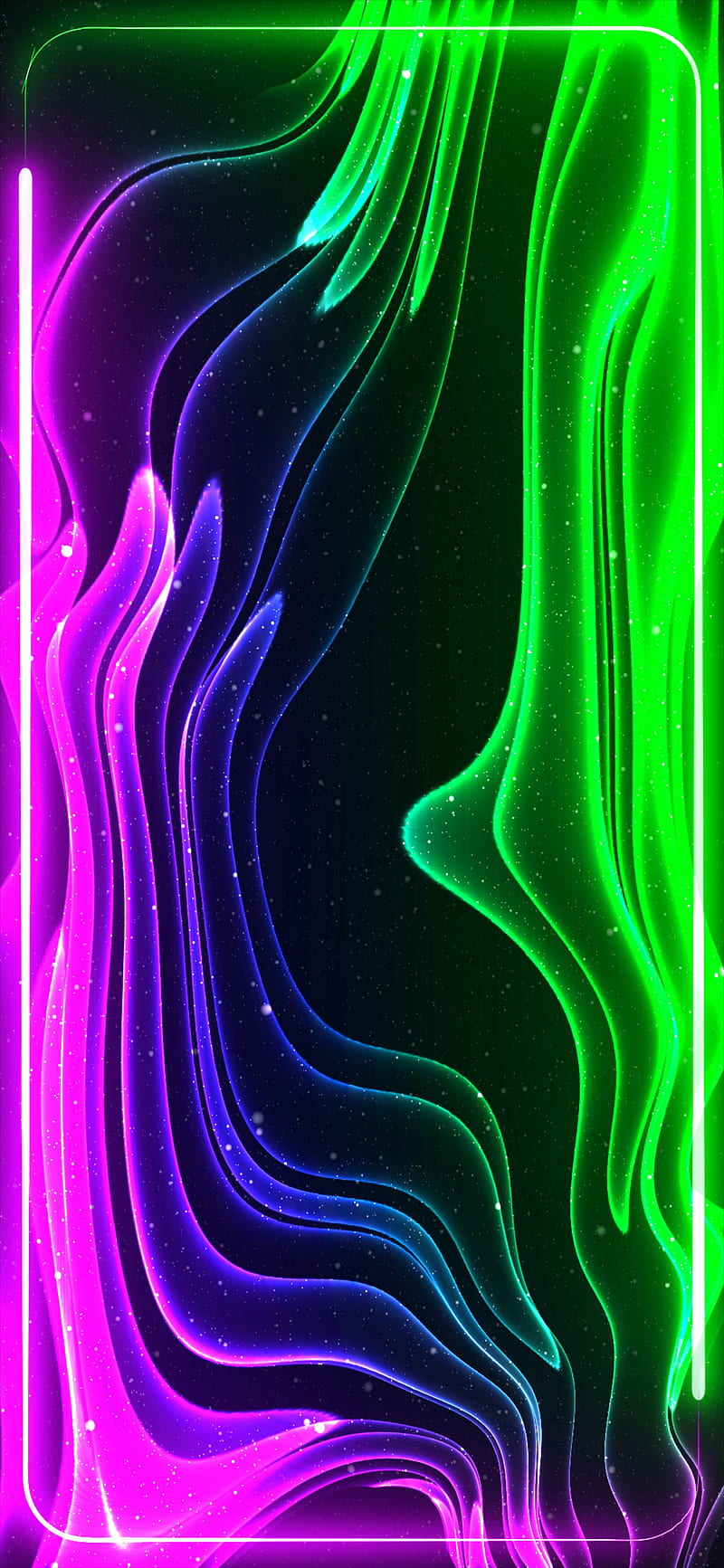 Aurora Neon Frame, abstract, amoled, color changing, colorful, glitter, glow, surreal, HD phone wallpaper