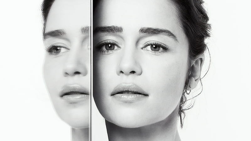 Emilia Clarke Portrai Sameyou Charity, emilia-clarke, celebrities, girls, hoot, monochrome, black-and-white, HD wallpaper