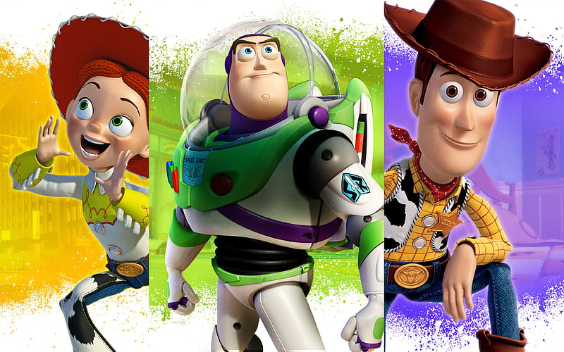 Toy Story 4 main characters, Woody, Billy, Jessie, promotional materials, poster, HD wallpaper