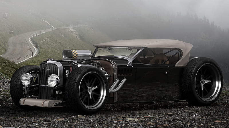 Lincoln Hot Rod, black, lincoln, hot rod, car, HD wallpaper