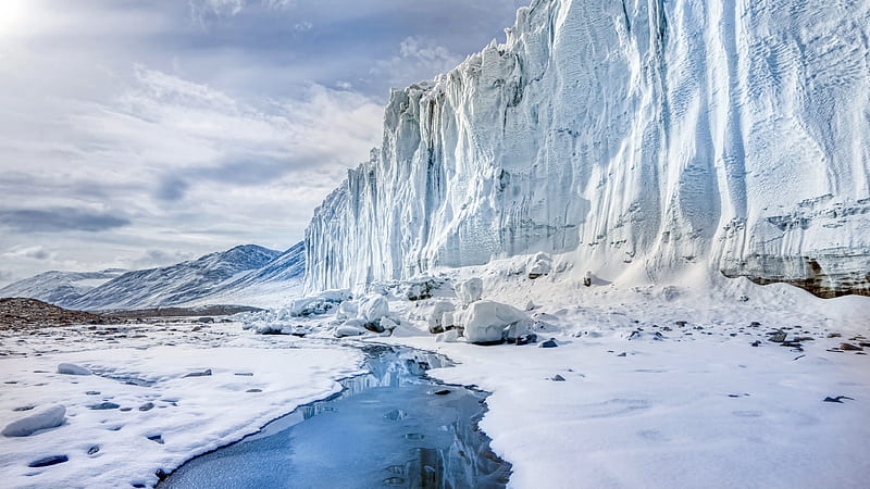 Frozen Antarctica Ice Cliff Nature, HD wallpaper