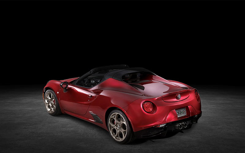 2020, Alfa Romeo 4C Spider 33 Stradale Tributo, rear view, exterior, red  coupe, HD wallpaper | Peakpx