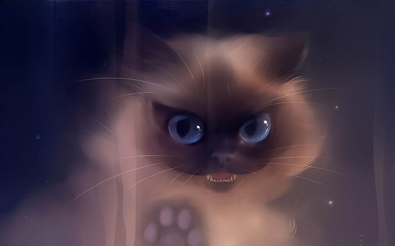 bad kitty-Fantasy painting, HD wallpaper