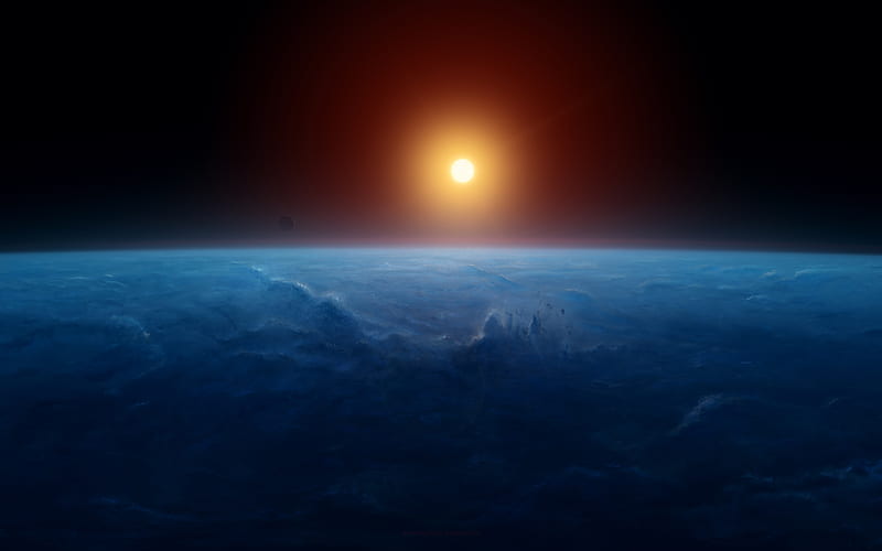 Earth Space Sunset , earth, space, sunset, HD wallpaper