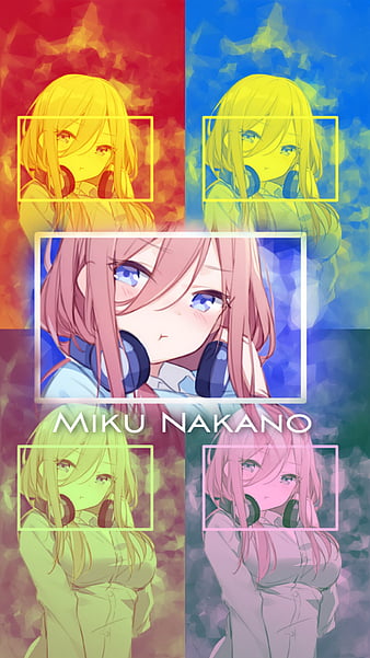 anime 5-toubun no Hanayome anime girls Nakano Miku #headphones #2K