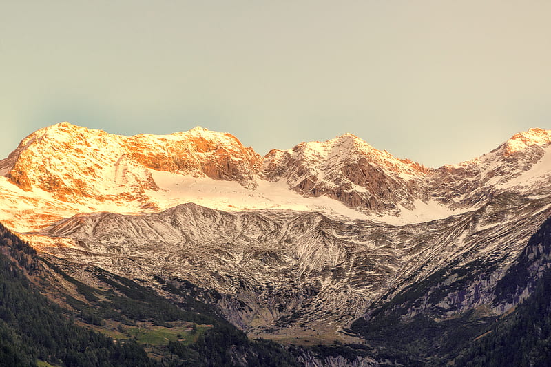 Gray Snowy Mountain, HD wallpaper