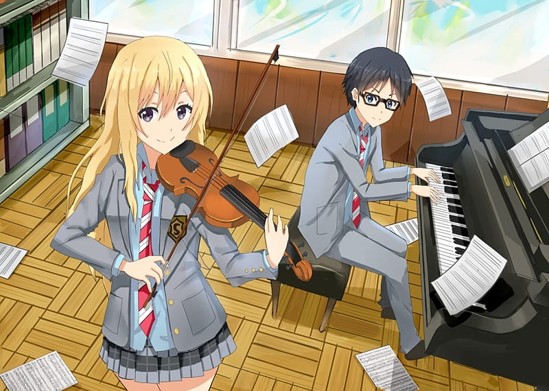 480x854 Shigatsu Wa Kimi No Uso Playing Violin Android One HD 4k