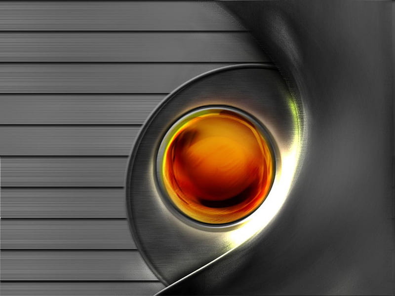 Looks like eye, metal, gris, orange, eye, HD wallpaper