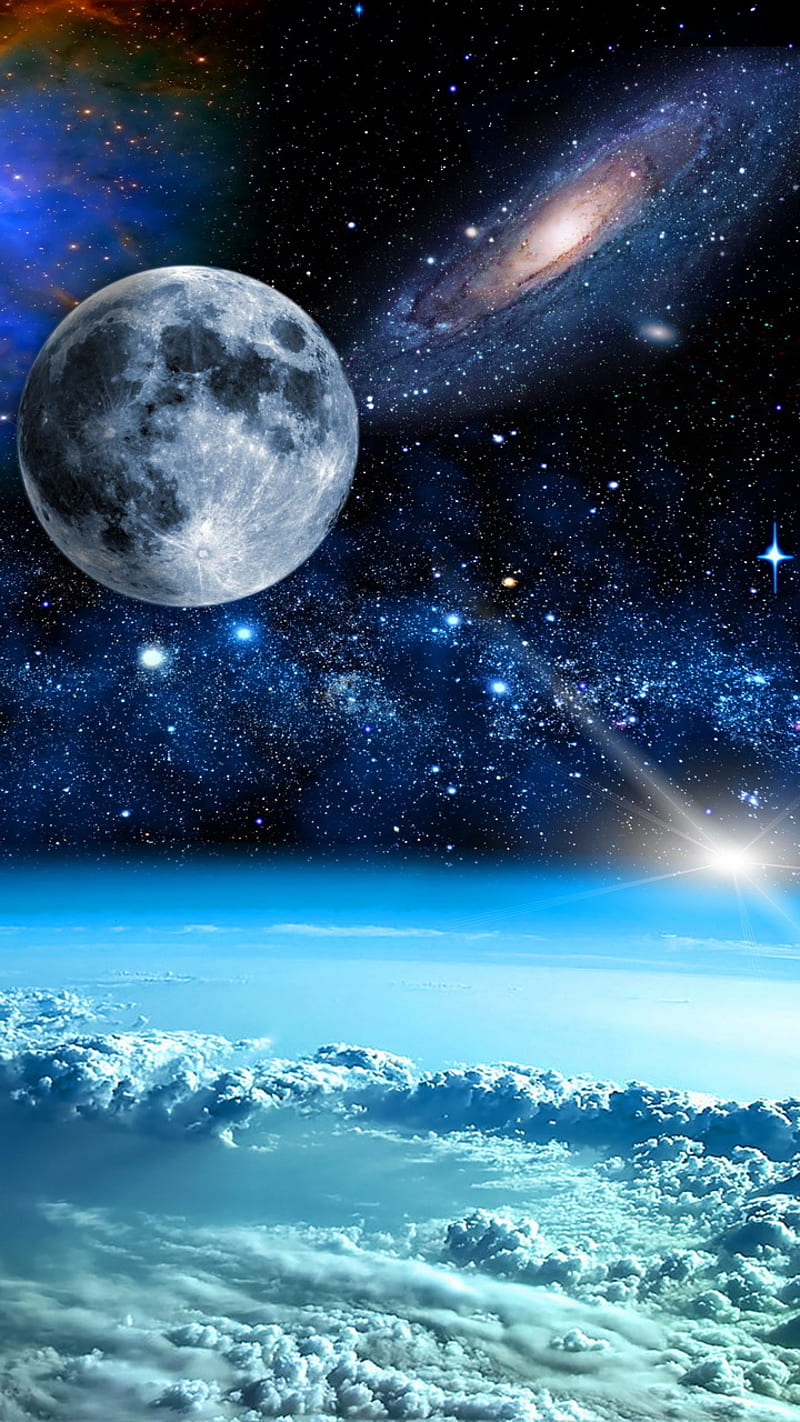 Night Moon, galaxy, moon, night, space, HD wallpaper | Peakpx