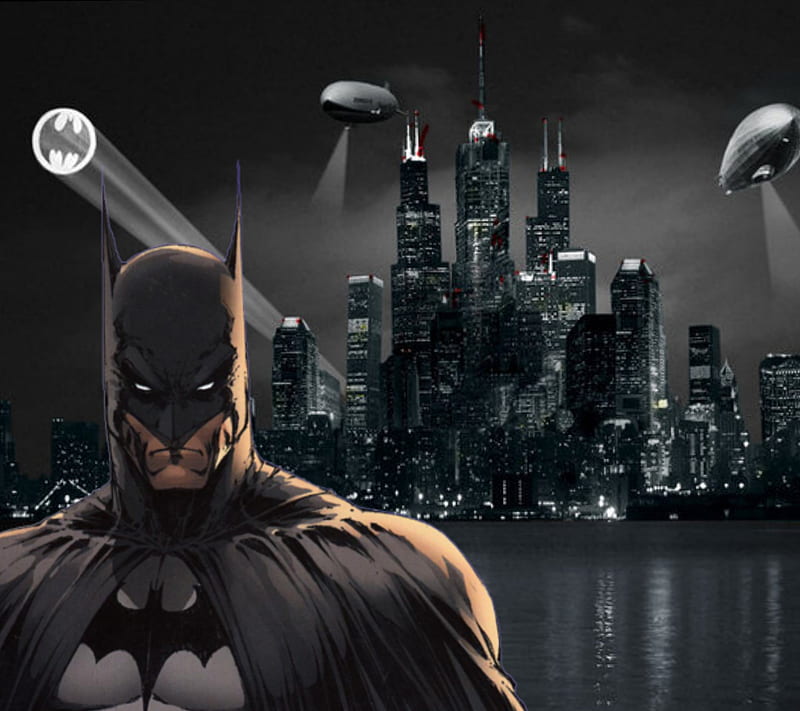 Batman, gotham, skyline, HD wallpaper | Peakpx