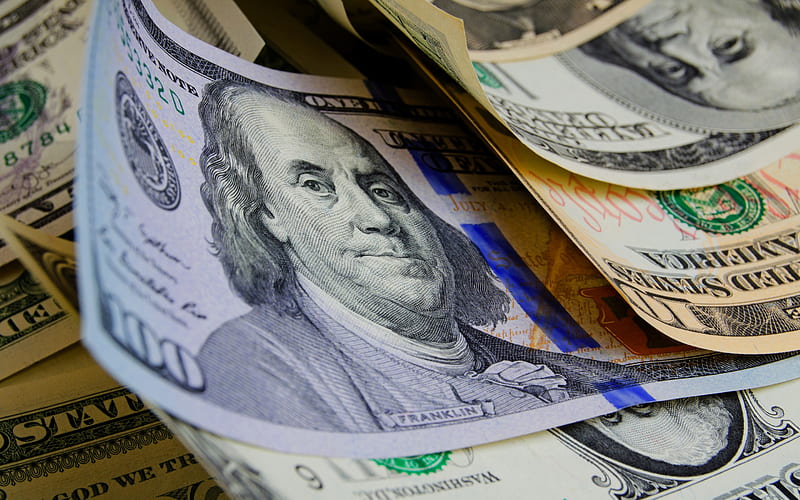 american dollars, money background, finance concepts, dollars, bills, 100 dollars, Benjamin Franklin, money, HD wallpaper