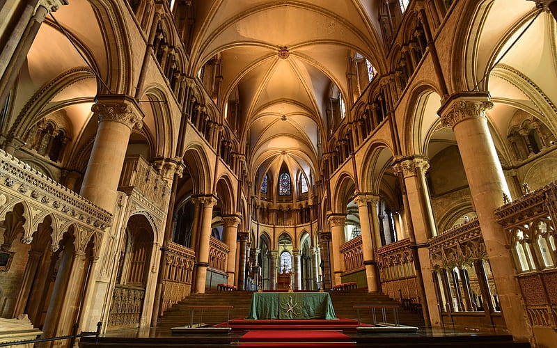 Canterbury Cathedral, England, Canterbury, England, church, cathedral, interior, HD wallpaper