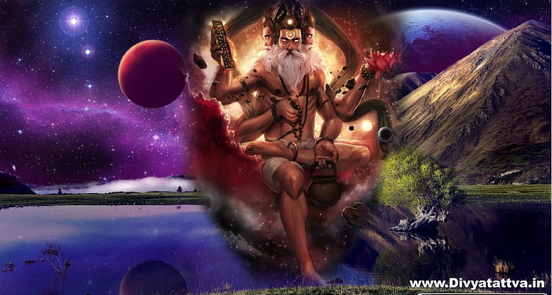 Lord Brahma & Background in Full Size for, HD wallpaper