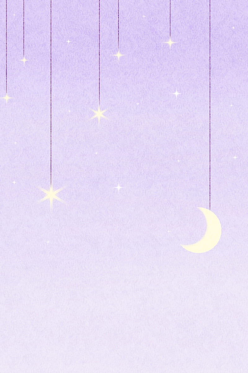 Star and moon, cute, kawaii, pastel, pretty, purple, HD phone wallpaper |  Peakpx