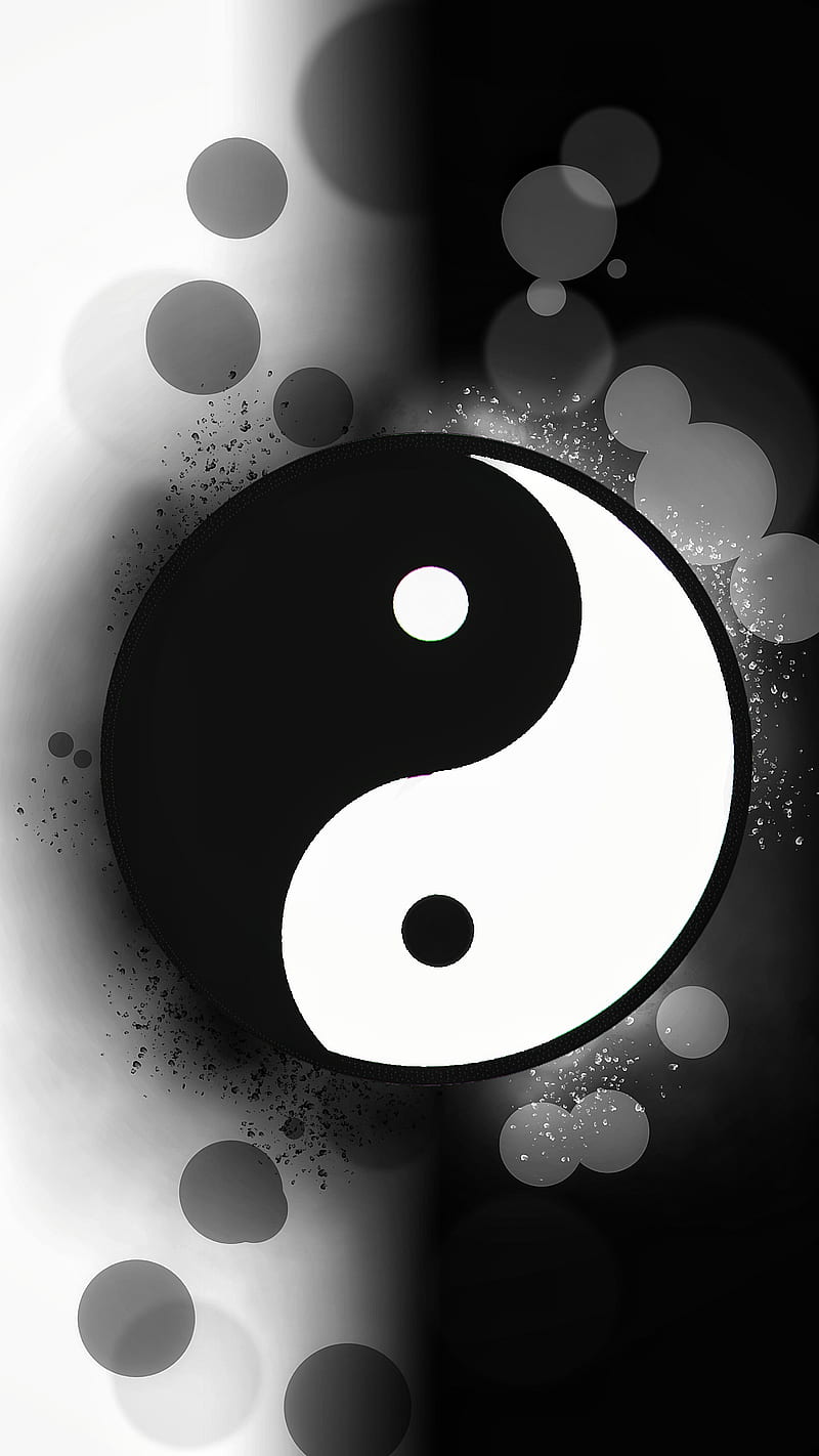 Yin Yang, Art, Balance, Black, Cat, Kat, New, Peace, White, HD phone wallpaper