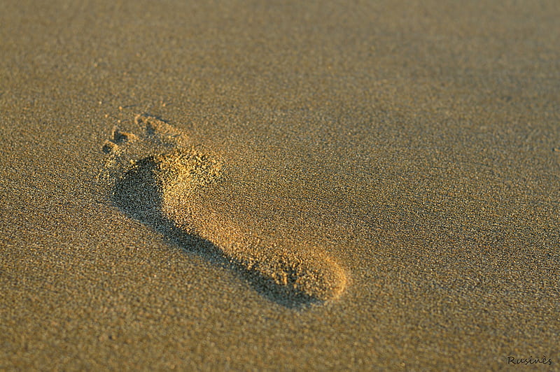 imprint, foot, sand, minimalism, HD wallpaper