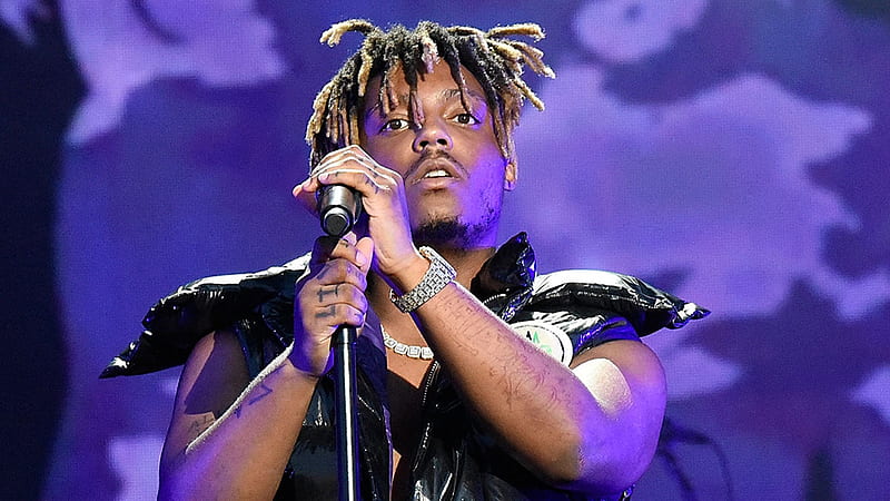 Juice Wrld Is Holding Mike With Hand Wearing Black Jacket Standing In  Purple Background Juice Wrld, HD wallpaper | Peakpx