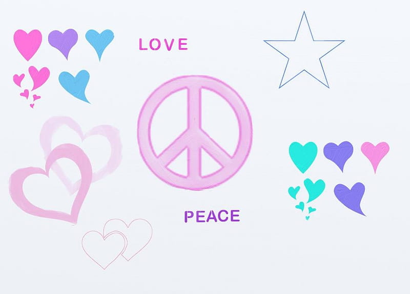 Love and peace, stars, peace sign, peace, teal, corazones, purple love,  heart, HD wallpaper | Peakpx